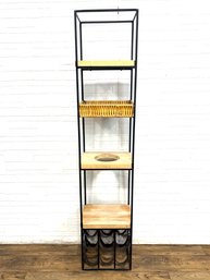 Arthur Umanoff 1950's Iron And Leather Wine Rack