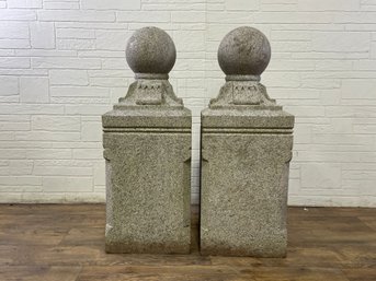 Pair Of 19th C. Architectural Granite Posts