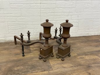 Antique Brass Andirons