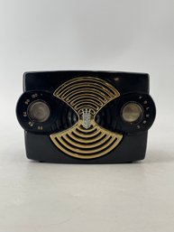 Vintage Bakelite Handled Zenith Owl Eyes Portable Radio