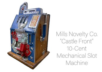 1930s Mills Castle Front Novelty 10 Cent Slot Machine