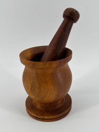Wooden Mortar And Pestle