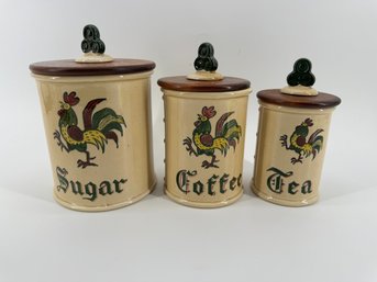 Vintage Metlox Poppytrail 'California Provincial' Canister Set