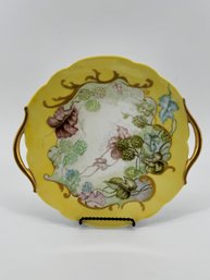 Vintage Hand-painted Porcelain T&v France Floral Decorated Dish