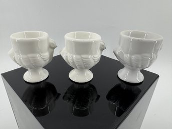 Group Of Three White Porcelain Egg Cups