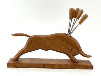 Mid Century Figural Server Bull Form