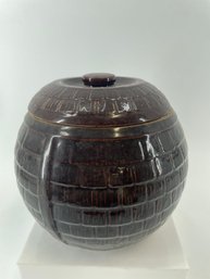 McCoy Cookie Jar 1930s Ceramic Honeycomb Basket Shingles Pottery