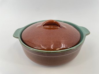 Vintage Stoneware Covered Casserole Dish