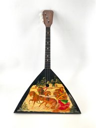 VINTAGE RUSSIAN BALALAIKA 3 String INSTRUMENT FOLK ART GUITAR RUSSIA