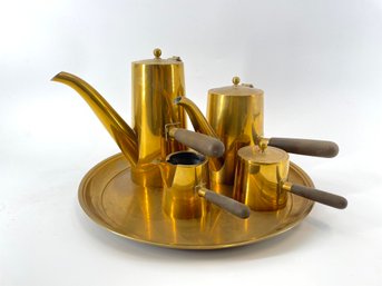 Mid Century Modern Brass Tea Set