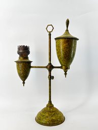 19th C. Bronzed Student Desk Lamp Signed Bradley And Hubbard, Original Finish
