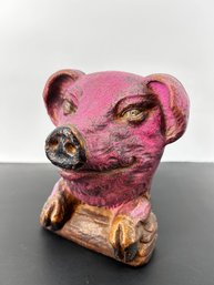 1920s Pig Doorstop Wedge Syroco Wood