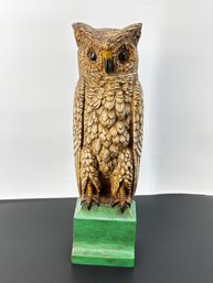 Large-sized Bradley & Hubbard Cast Iron Owl Doorstop (Model No. 7797) From The Early 1900s