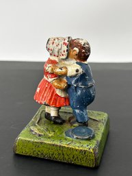 19th C. Cast Iron Kissing Couple Paperweight