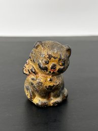 Antique Cast Iron Cat Pencil Holder