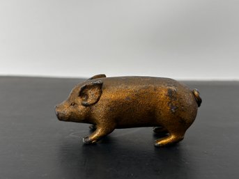 Cast Iron Pig Paperweight