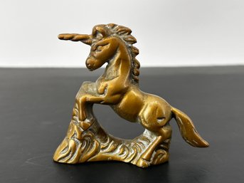 Antique Brass Unicorn Paperweight