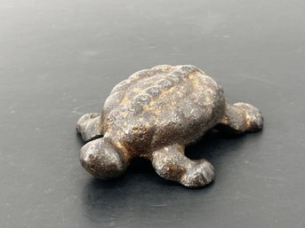 Antique Cast Iron Hoosier Turtle Advertising Paperweight