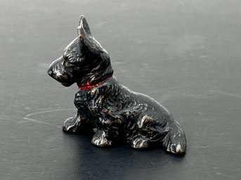 Antique Hubley Cast Iron Scottie Dog Place Card Holder