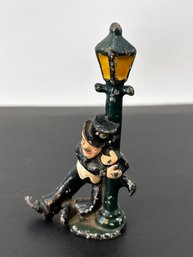 Antique Cast Iron Sleeping Drunk Man On Pole Bottle Opener