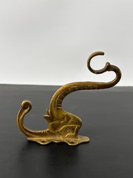 Art Nouveau Brass Elephant Hook