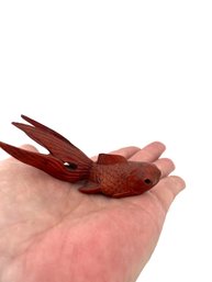 Hand-carved Wooden Koi Fish Sculpture