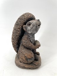Vintage Cast Stone Squirrel Statue
