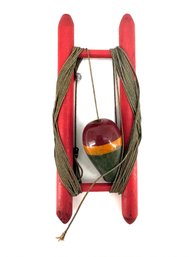 Vintage Hand Line Fishing W/ Wooden Bobber