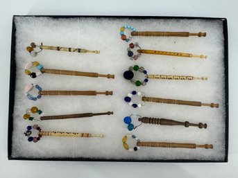 Collection Of Antique Lace Makers Bobbins Bone Wood More