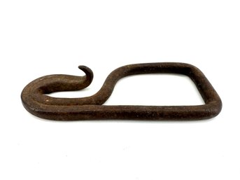 19th-century Primitive Hand-forged Iron Bale Or Meat Hook