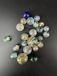 Collection Of Antique Marbles With Pontils