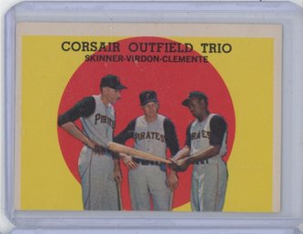 1959 Topps Corsair Outfield Trio Roberto Clemente