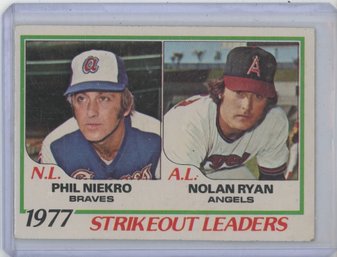 1978 Topps Strikeout Leaders Nolan Ryan Phil Niekro