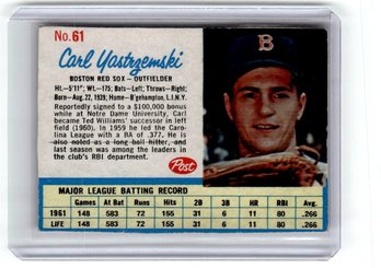 1962 Post Cereal Carl Yastrzemski