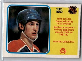 1982 OPC Wayne Gretzky Game Wining Goal Leader