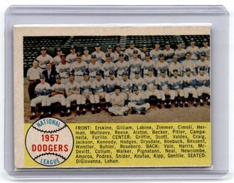 1957 Topps Dodgers Team Card