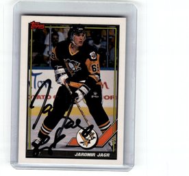Signed 1991 Topps Jamir Jagr