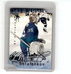 1996 Upper Deck Be A Player Auto Mikhail Shtalenkov Die Cut