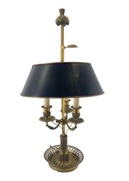 Brass Bouillotte Lamp With An Adjustable Black Tole Shade