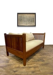 Stickley Mission Collection Cherry Spindle Settle Sofa