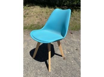 Contemporary Chair With Vinyl Cushion Attached