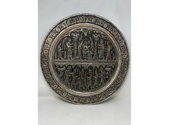 Large Indonesian Hand Tooled Copper Wall Charger