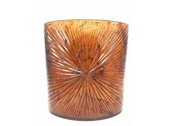 Vintage Mid Century Acrylic Lucite Wastebasket Oval Starburst Trash Can