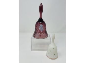 Pair Of Hand Painted Vintage Fenton Bells