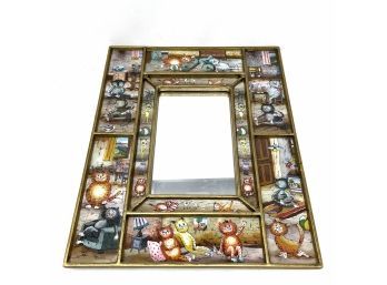 Reverse Painted Cat Mirror