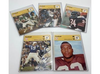 Estate Fresh Lot Of 1977-79 Sportscaster Football Cards With Walter Payton And Jim Brown