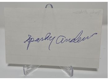 Sparky Anderson Signed Note Card