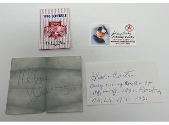 Estate Fresh Lot Of Sports Autographs With Merlin Olsen And Johnny Pesky