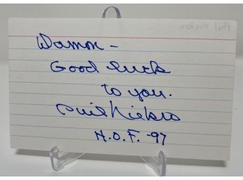 Phil Niekro Signed Note Card