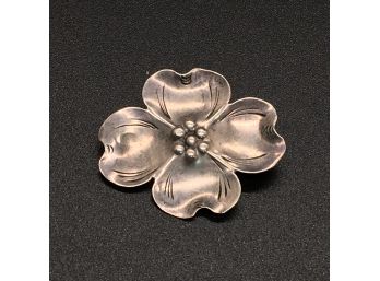 Vintage Sterling Silver Flower Brooch Pin